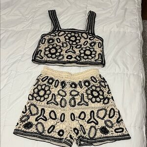 Black and Cream Crochet set